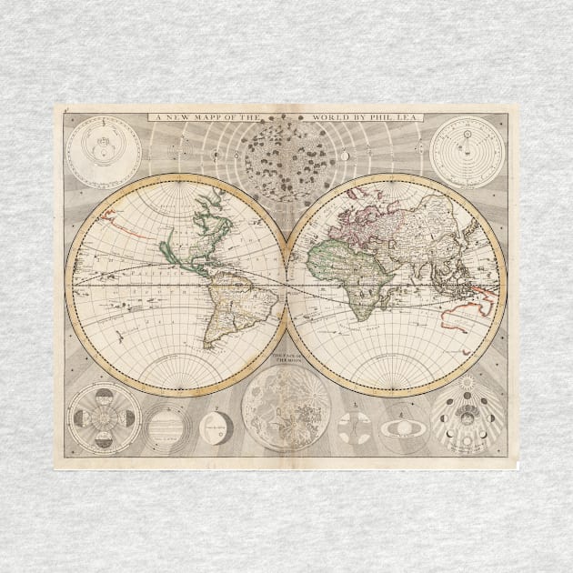 Vintage Map of The World (1687) by Bravuramedia